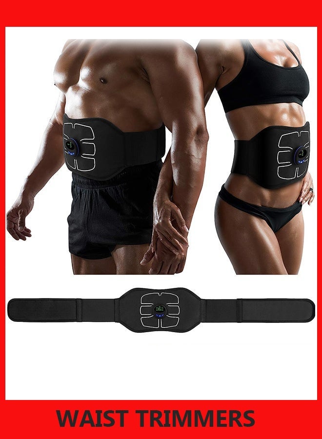 Bukela Abs Stimulator, Ab Machine, Abdominal Toning Belt, Abs Stimulator Muscle Toner, Workout Strength Training Equipment For Abdomen Arm Leg, USB Rechargeable Gear, Home Office Fitness Gear For Men Woman, Black - Image 1